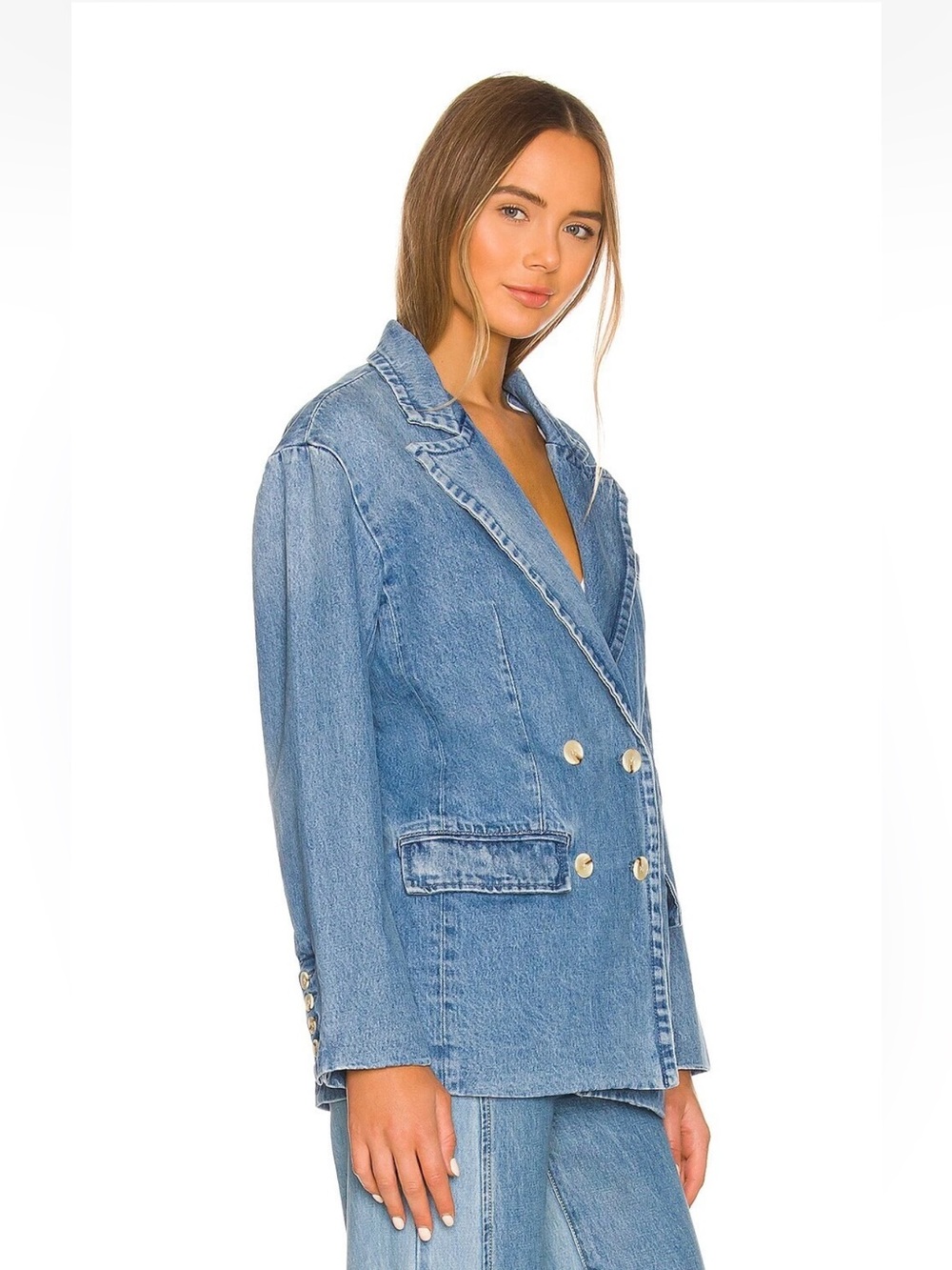 Something Navy denim blue blazer jacket size small - Picture 8 of 8